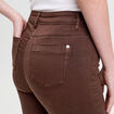 Jeans slim 5 poches marron fonc&eacute; femme