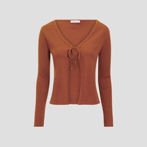 gilet manches longues marron femme Gilet manches longues marron femme