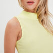 Débardeur col montant jaune fluo femme