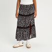 Jupe longue évasée noir femme