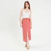 Jupe midi droite fendue vieux rose femme