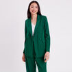 Veste esprit blazer droite vert fonc&eacute; femme