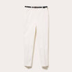 Pantalon cigarette ceintur&eacute; ecru femme