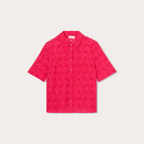 chemise broderie anglaise rose fushia femme Chemise broderie anglaise rose fushia femme