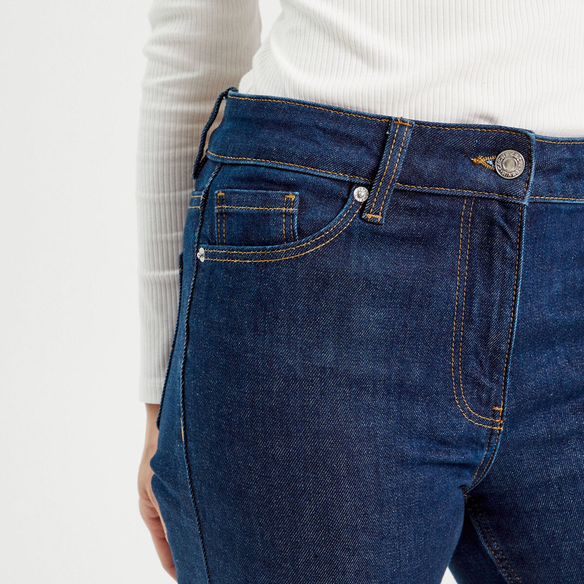 Jeans bootcut denim brut femme