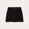 Jupe droite courte taille haute noir femme