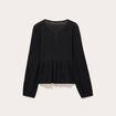 Blouse noeuds contrast&eacute;s noir femme