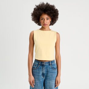 debardeur cropped jaune clair femme Débardeur cropped jaune clair femme