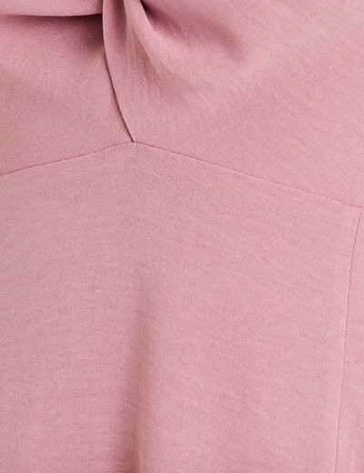 Robe longue &eacute;vas&eacute;e fendue vieux rose femme