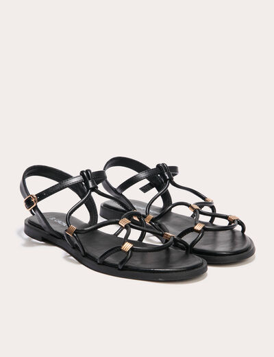 Sandales plates noir femme