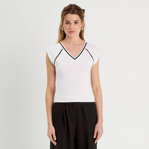 T-shirt manches courtes blanc femme