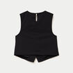 Top ajust&eacute; court sans manches col rond noir femme