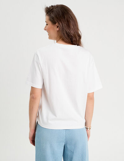 T-shirt manches courtes blanc femme