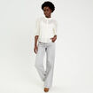 Chemise droite courte voile manches 3/4 ecru femme