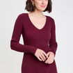 Robe tricot patineuse c&ocirc;tel&eacute;e bordeaux femme