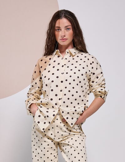 Chemise oversize manches longues blanc femme