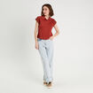 Polo manches courtes marron cognac femme