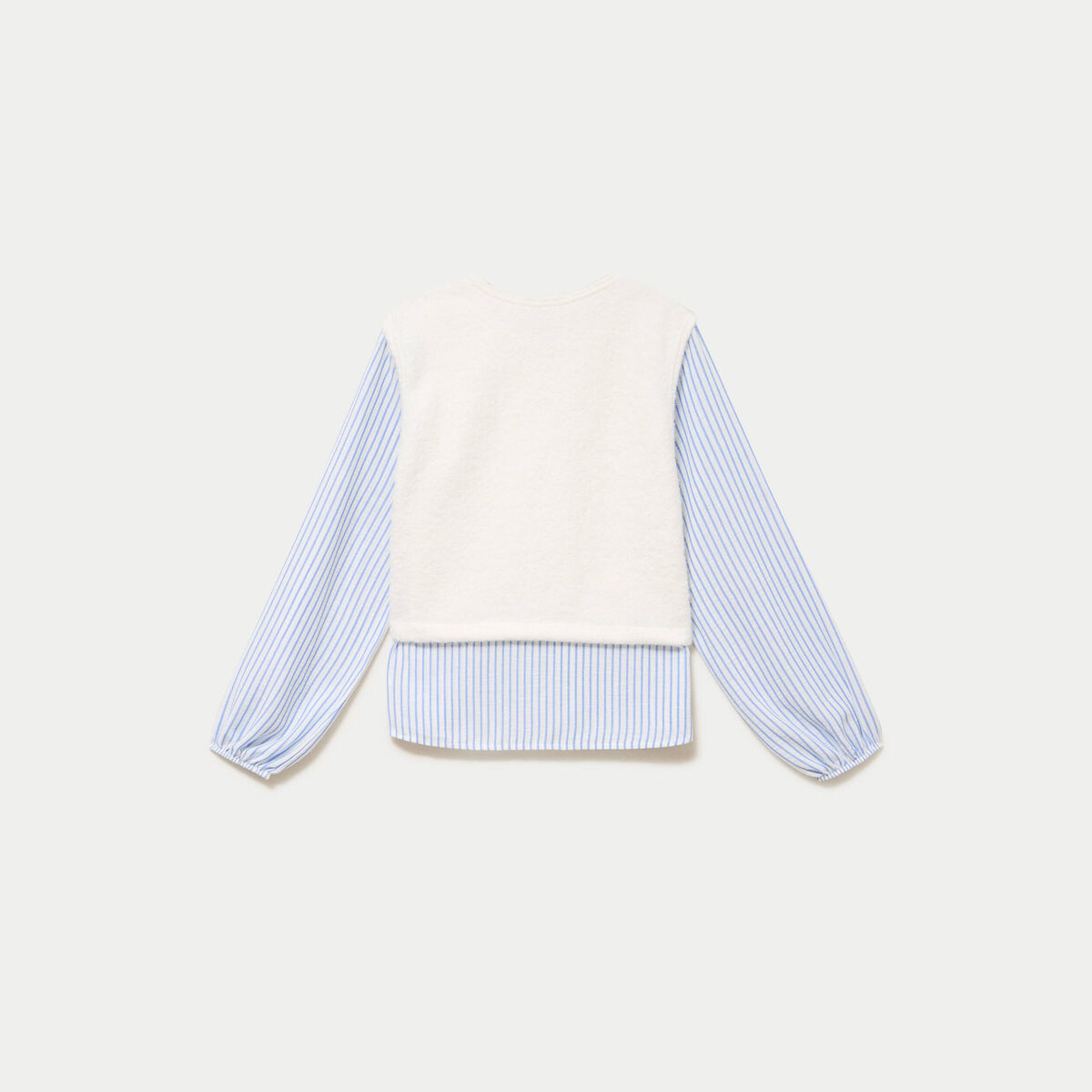 Pull chemise 2-en-1 ecru femme