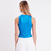 Débardeur cropped côtelé bleu femme