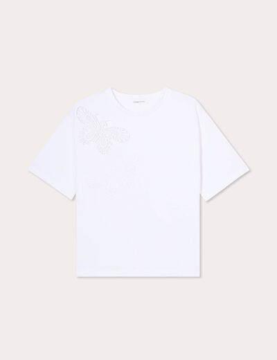 T-shirt manches courtes blanc femme