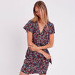 Robe portefeuille avec noeud noir femme