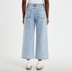 Jean wide leg cropped taille standard denim bleach femme