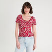 Blouse manches courtes bordeaux femme