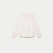 Blouse droite col rond manches longues ecru femme