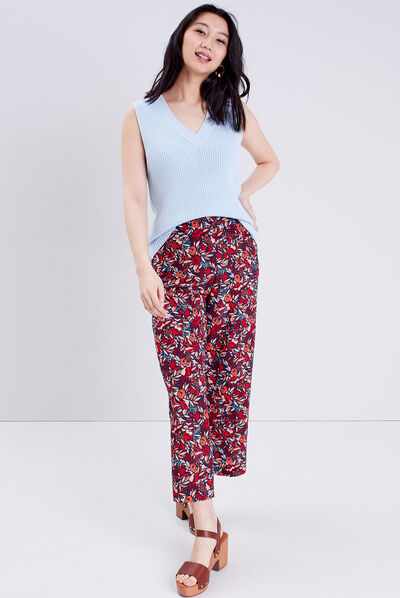 Pull sans manches bleu gris femme