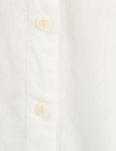 Chemise manches longues contenant du lin ecru femme