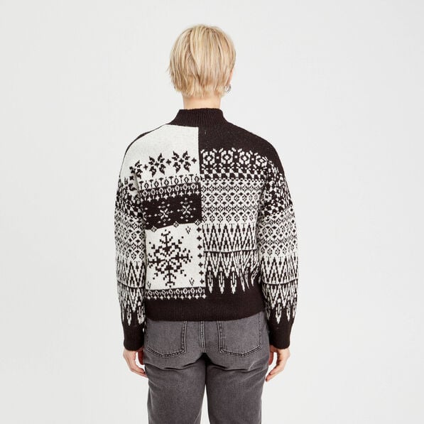 pull col montant et sequins ecru femme Pull col montant et sequins ecru femme