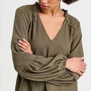 blouse manches longues vert kaki femme Blouse manches longues vert kaki femme