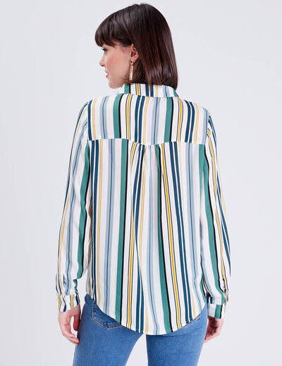Chemise manches longues blanc femme