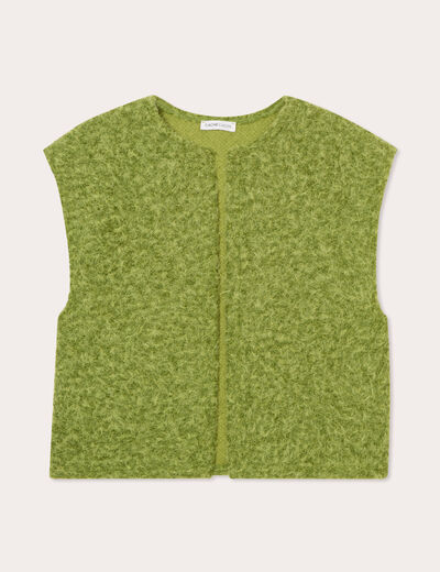 Gilet fausse fourrure vert fluo femme