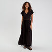 Robe longue évasée noir femme