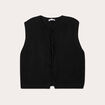 Gilet sans manches noué noir femme