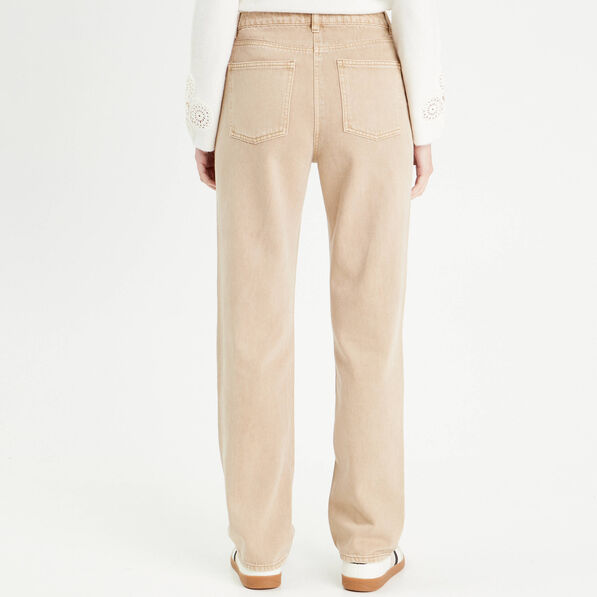 Jeans droit 5 poches sable femme