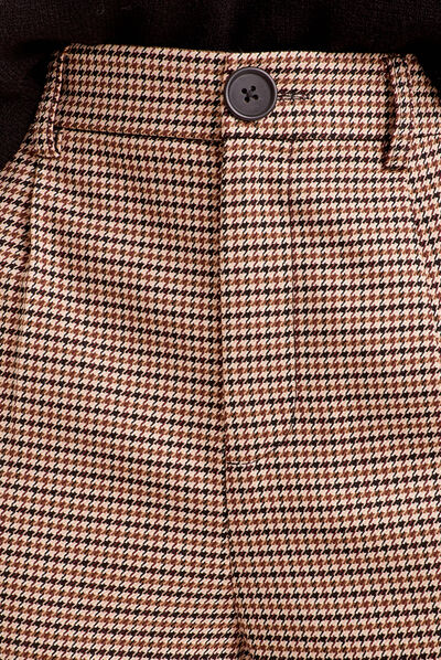 Pantalon city droit à pinces ecru femme