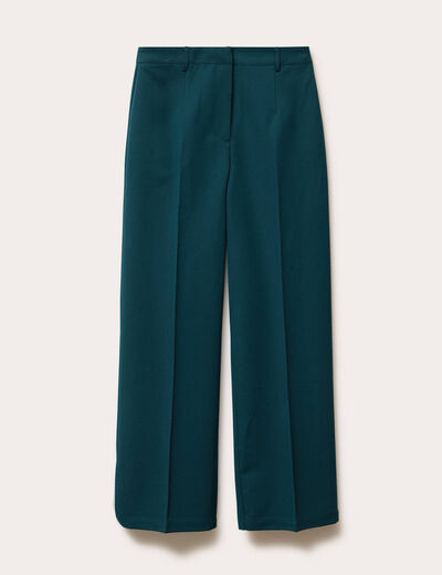 Pantalon large ventre plat vert foncé femme