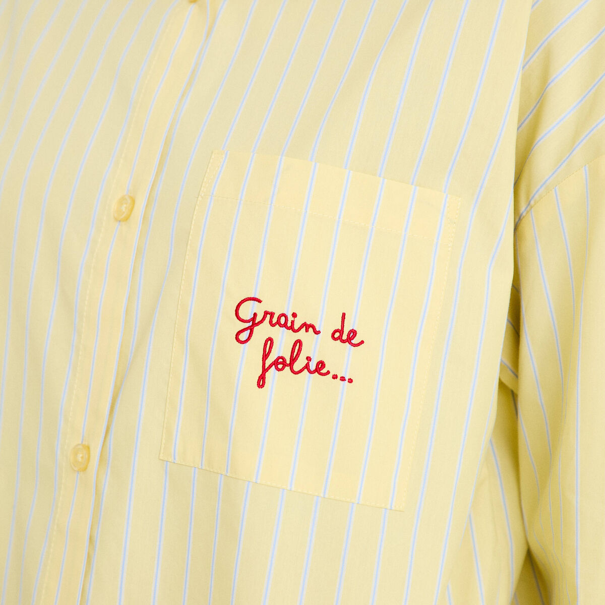 Chemise oversize manches longues jaune femme