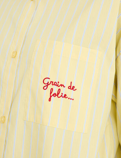 Chemise oversize manches longues jaune femme
