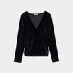 T-shirt velours cintré noir femme