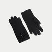 Gants avec boutons noir femme