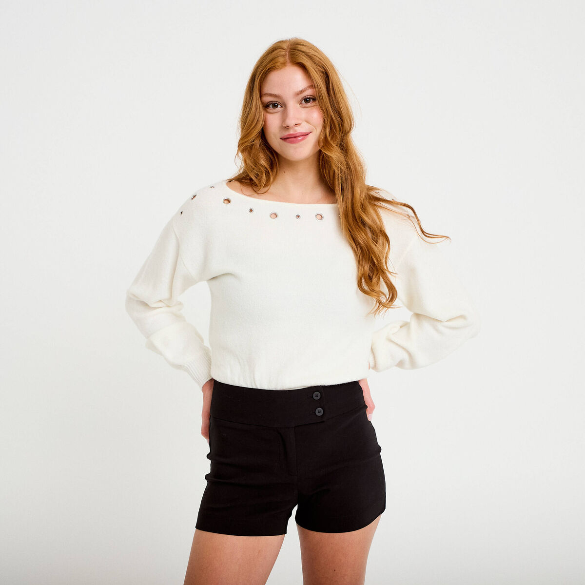 Shorty taille basse noir femme