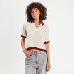 Polo manches courtes ecru femme
