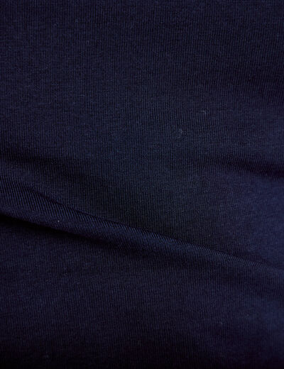 T-shirt ajust&eacute; col bateau sans manches bleu marine femme