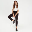 Pantalon paperbag fluide noir femme