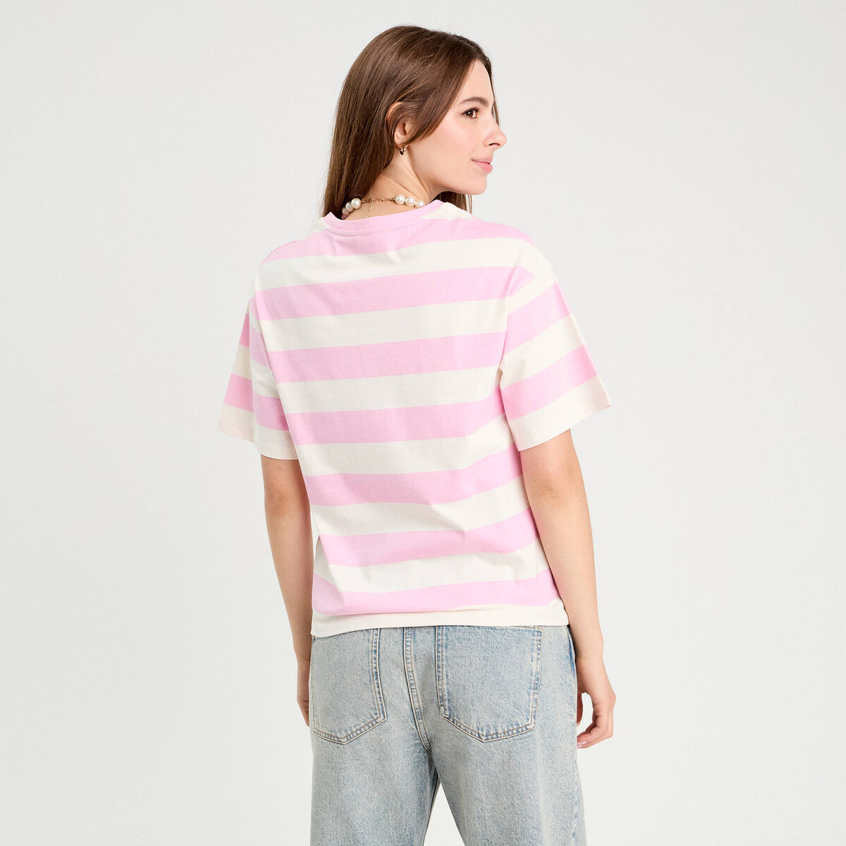 T-shirt manches courtes rose clair femme