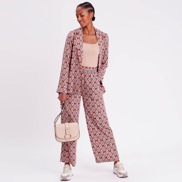 Veste esprit blazer boutonnée beige femme