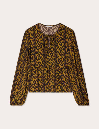 Blouse manches longues marron femme